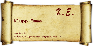 Klupp Emma névjegykártya