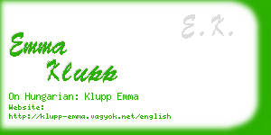 emma klupp business card